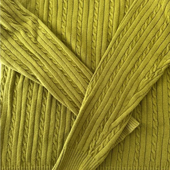 Izod Green Crew Neck Sweater Cable Knit Size XL - Picture 6 of 6